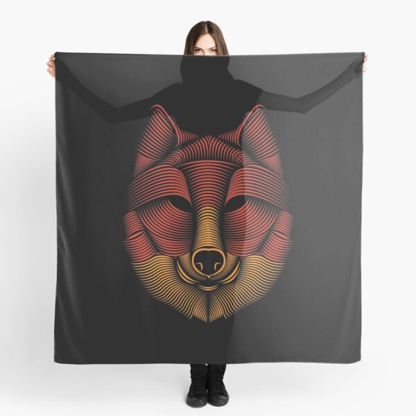 Retro Ceremonial Native Fox mask Scarf