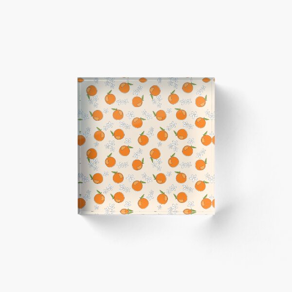 Artikelvorschau, Nettes weißes Blumen- und Orangenmuster entworfen und verkauft von ButterandCheese.