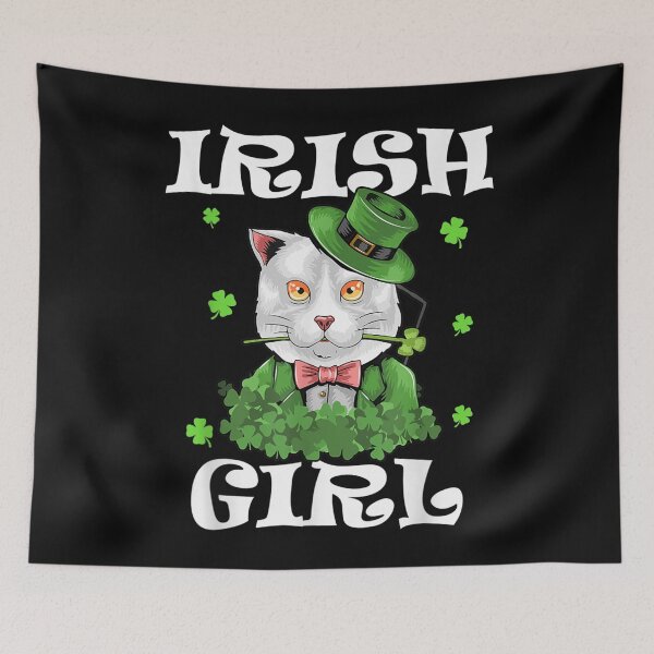 Item preview, Womens St Patricks Day Shamrock Cat Irish Girl designed and sold by sellexxf69.