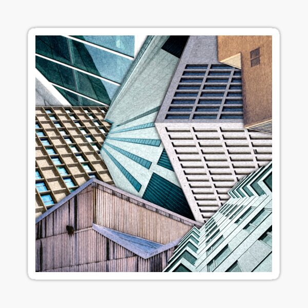 City Buildings Abstract Sticker