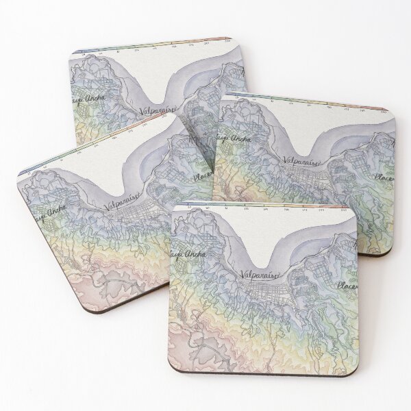 Item preview, Topographic Map of Valparaiso Chile designed and sold by jcray.