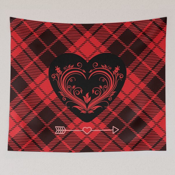 Item preview, Heart Tartan designed and sold by Rumrabbit82.