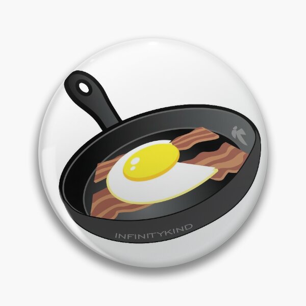BACON & EGG button set pin badge novelty food fried breakfast and 