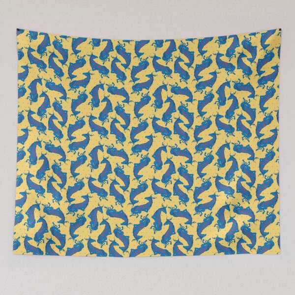 Item preview, Blue horse art pattern designed and sold by Tayastore.