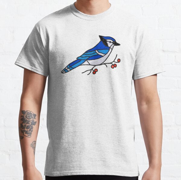 Tattoo Style Blue Jay Bird Shirt Jaybird Abstract Style 