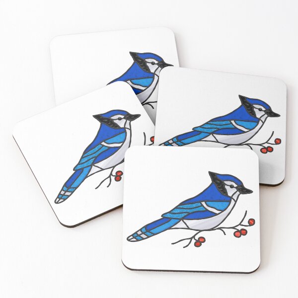 Item preview, Blue Jay Digital Stain Glass Suncatcher Design designed and sold by crookedriverusa.