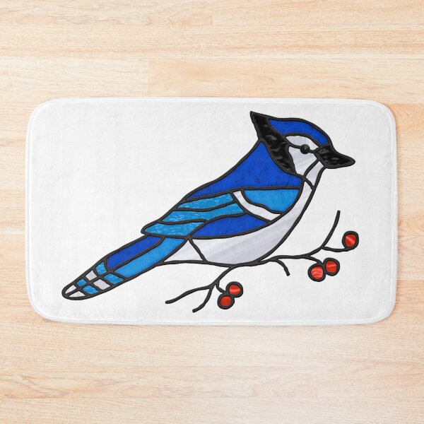 Item preview, Blue Jay Digital Stain Glass Suncatcher Design designed and sold by crookedriverusa.