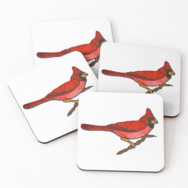 Item preview, Cardinal Digital Stain Glass Suncatcher Design designed and sold by crookedriverusa.