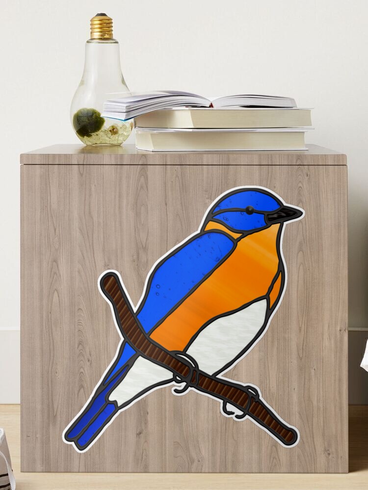 Stain Glass Bluebird Suncatcher, Bird Lover Gift, Stained Glass