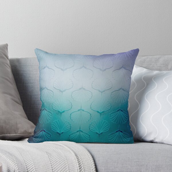 Item preview, Blue sea geometric pattern texture on blurred background. Graphic illustration of sea shells  designed and sold by fuzzyfox.