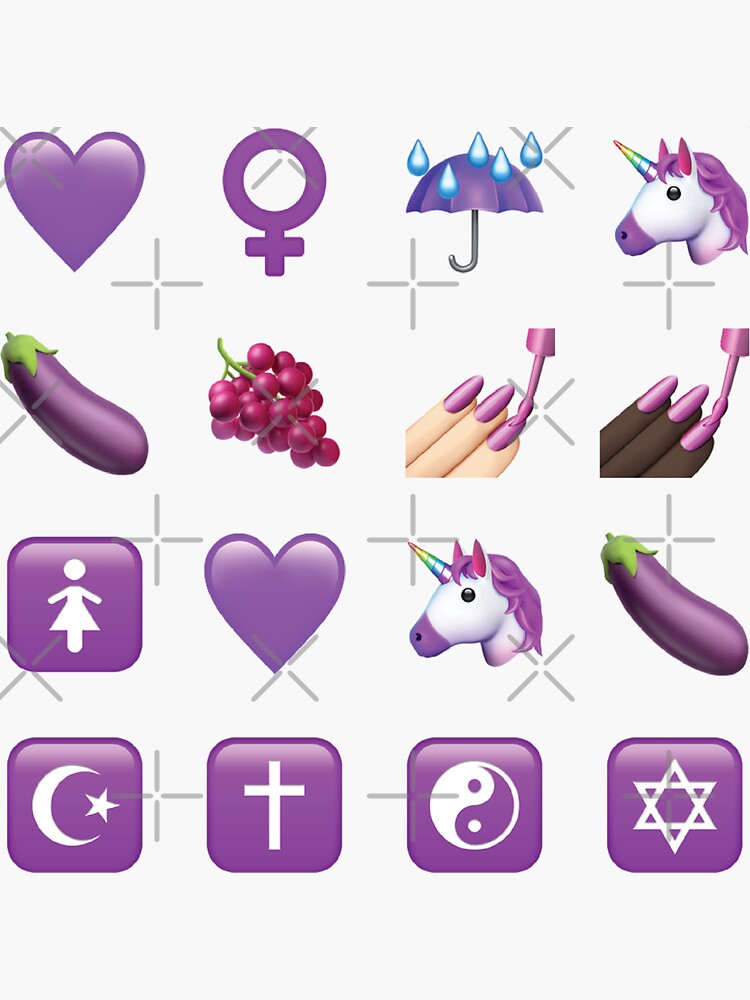 "Purple Emojis Pack" Sticker by graphicnology Redbubble