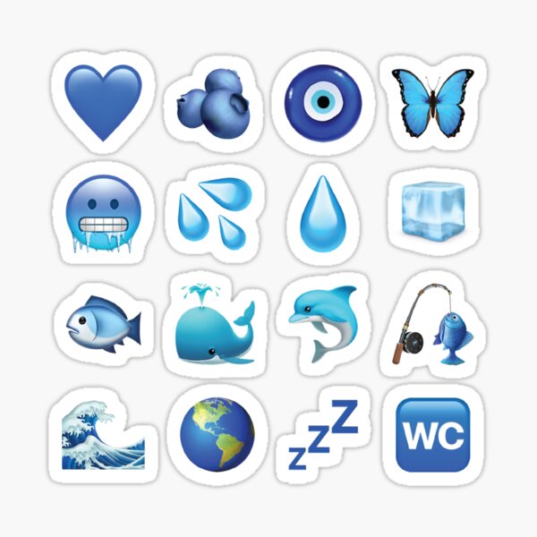 Paquete de emojis azules Pegatina