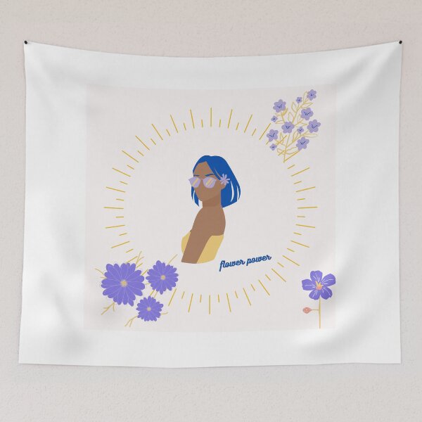 Item preview, Flower Power Blue Hair designed and sold by royalparadise.