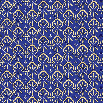 Artwork thumbnail, Navy Blue and Yellow Geometric Seamless Pattern by vectormarketnet
