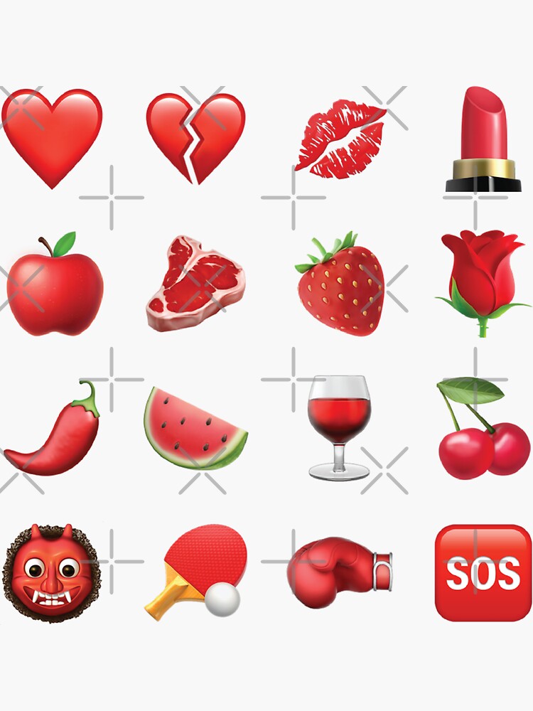 "Red Emojis Pack" Sticker for Sale by graphicnology Redbubble
