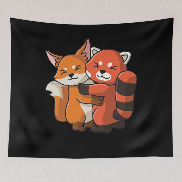 Item preview, Red Panda and Fox cute Hug Cuddle Animals designed and sold by 123428094.