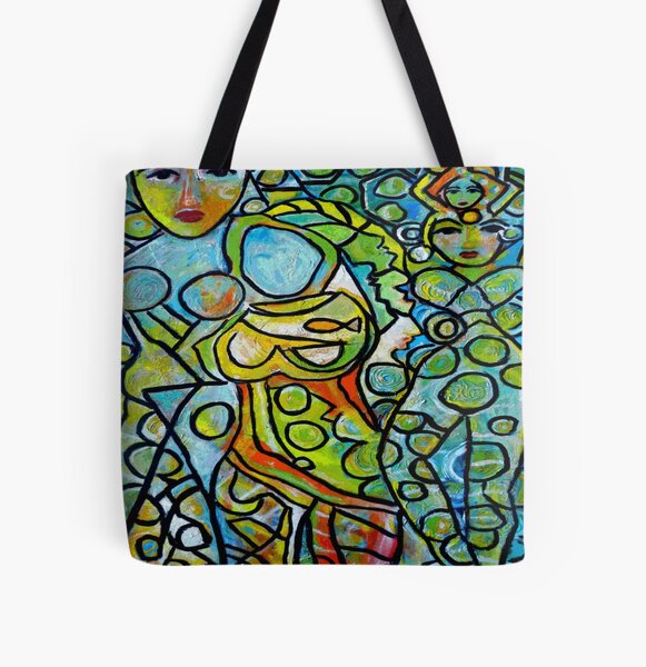 Green Goddesses All Over Print Tote Bag
