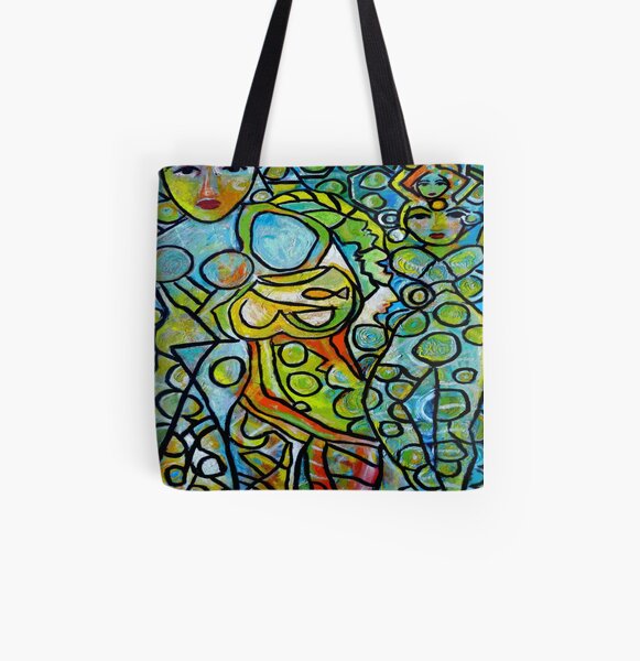 Green Goddesses All Over Print Tote Bag