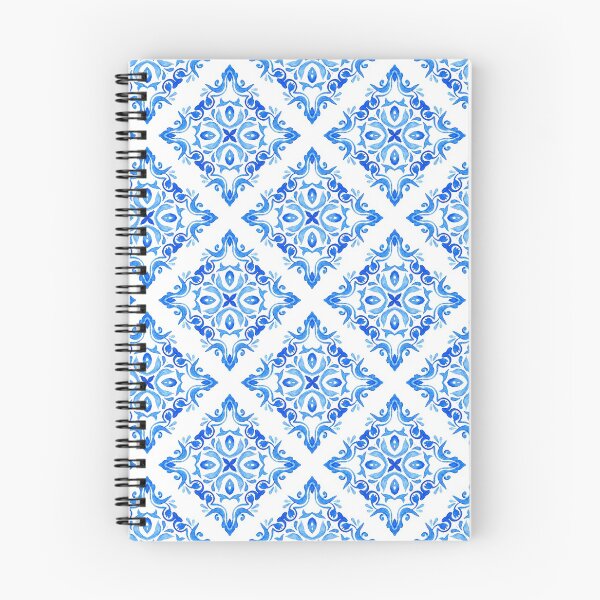 Item preview, Blue and White Portuguese Azulejo Watercolor Tile Pattern designed and sold by Rhu Creations.