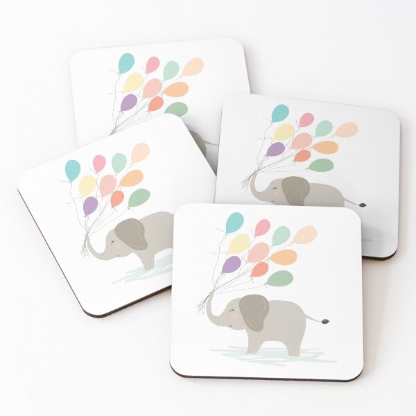 Item preview, Cute elephant with balloons designed and sold by kristiillustra.