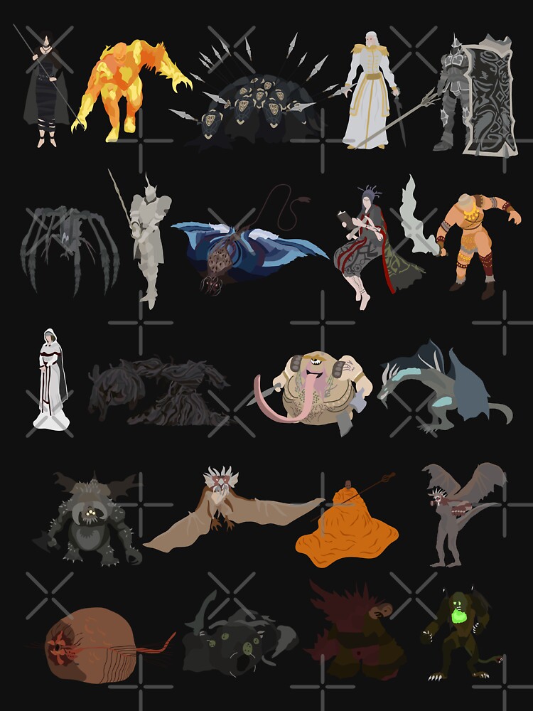 "Demon's Souls bosses" Tshirt by DigitalCleo Redbubble