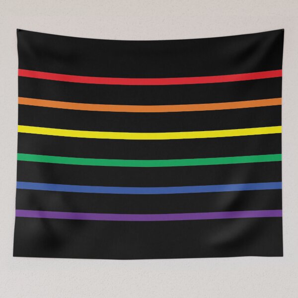 Item preview, Gay Pride Flag Rainbow Stripes Black Background designed and sold by Sapphic Reality.