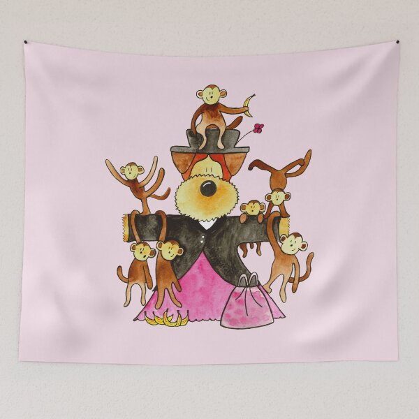 Item preview, Monkey Nanny - Funny Dog Illustration designed and sold by HalloMolly.