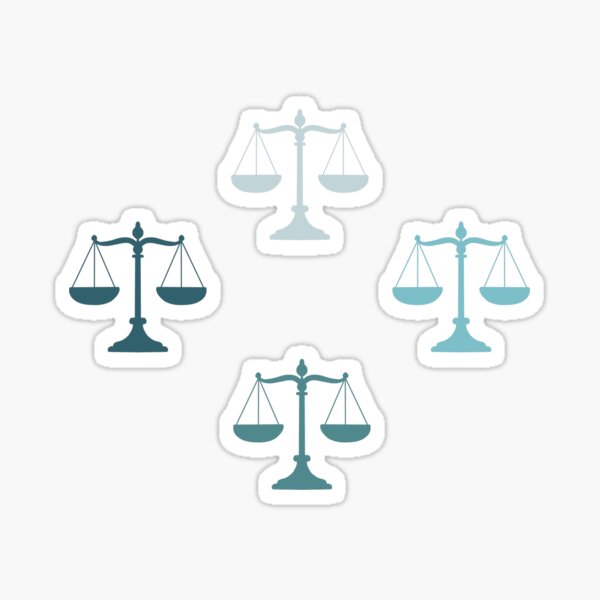 Blue Law Scales of Justice - Law Sticker