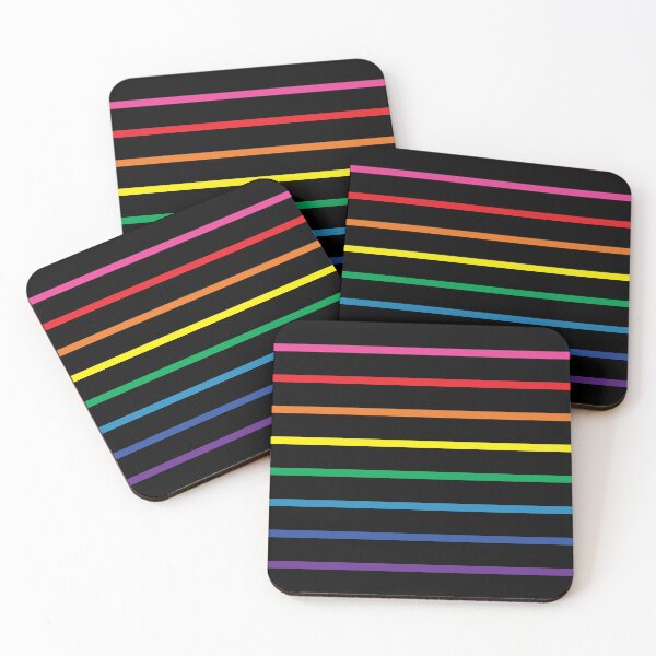 Item preview, Gay Pride Flag Original Rainbow Stripes Black Background designed and sold by Sapphic Reality.