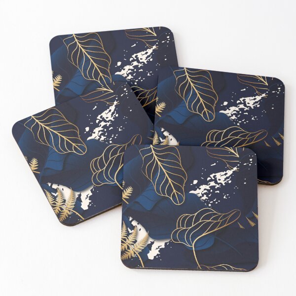 Item preview, Golden Leaves With Splash Blue Background designed and sold by JTS STORE.