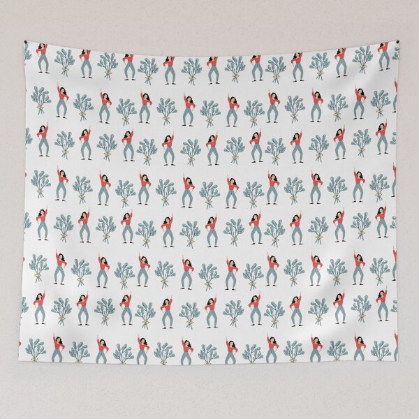 Item preview, Dancing girl with pastel leaves designed and sold by ihanatiimi.