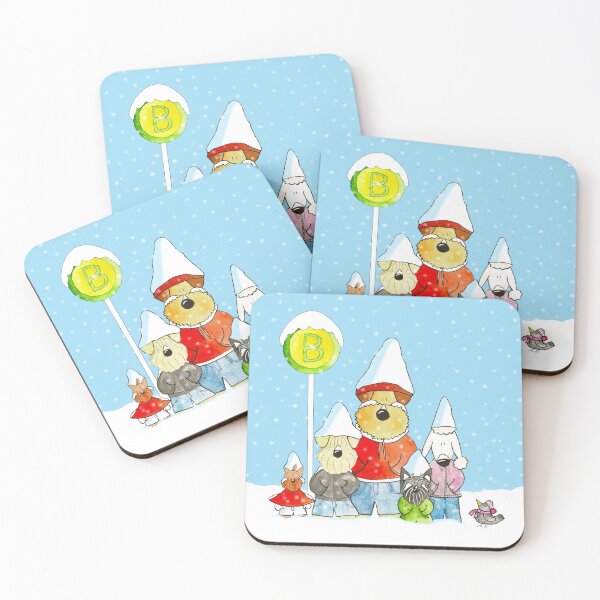 Item preview, Snowed in Dogs Waiting at the Bus Stop designed and sold by HalloMolly.