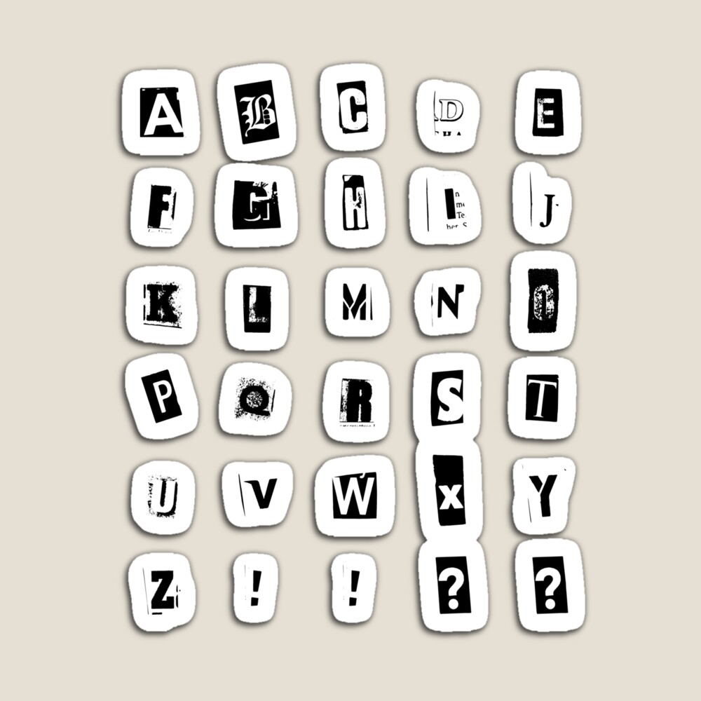 cut out magazine alphabet sticker pack journal newspaper | Sticker