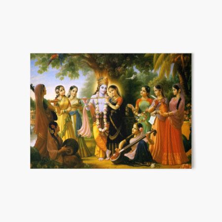 Krishna and Radha Art Board Print