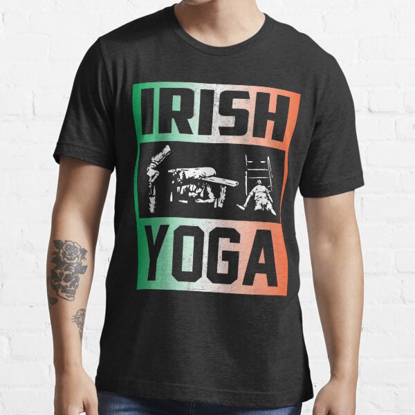 Funny Irish Drunk Yoga  Essential T-Shirt for Sale by Mariano