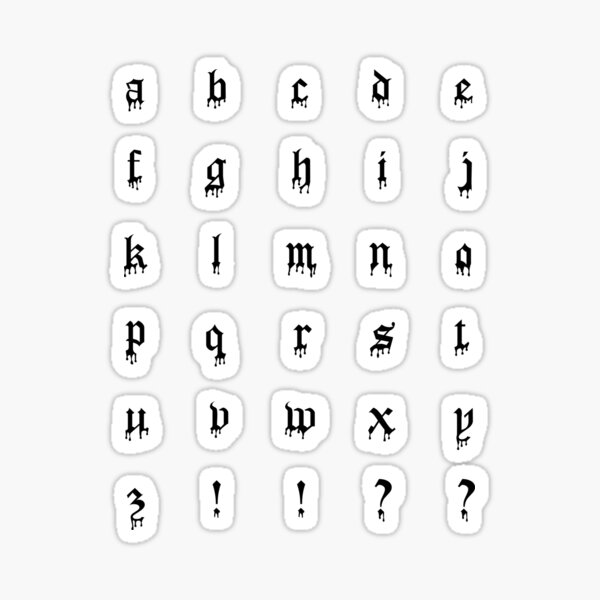 Gothic Alphabet and Script Letters Stickers, Capital Letter Sticker, MiniatureSweet, Kawaii Resin Crafts, Decoden Cabochons Supplies