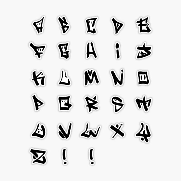 Full Alphabet Pack Individual Graffiti Letter Stickers –