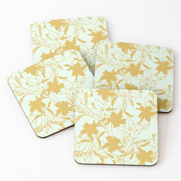 Item preview, Flowers gold flower 6 popular seamless flower pattern Iphone-cases, masks, green floral pattens designed and sold by DoodlesFlowers.