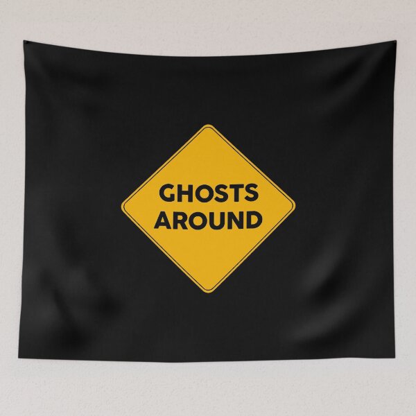 Item preview, Ghosts Around Warning Yellow Sign  designed and sold by FriendsList.