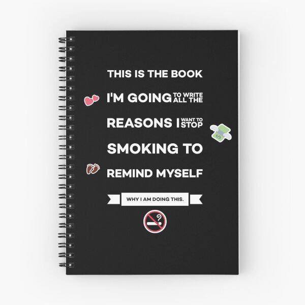 Item preview, Stop Smoking Notebook Black and white designed and sold by DemonicGloom.
