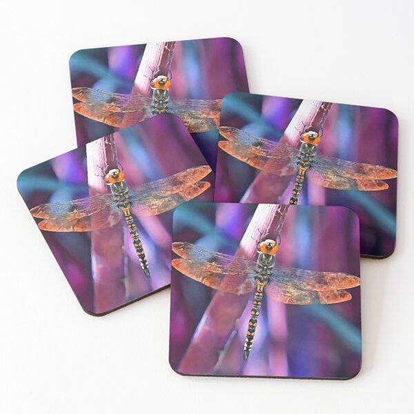 Item preview, Fantasy Dragonfly In Orange and Blue On Purple designed and sold by taiche.