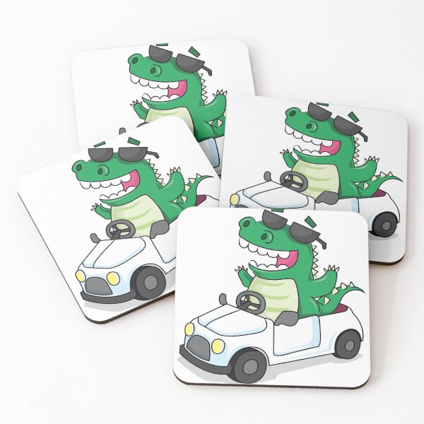 Item preview, Cool Dinosaur Driving CAR Funny Cute Dinosaur - Cute Dino designed and sold by The Full Cart.