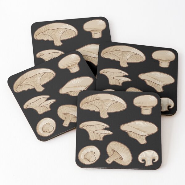Item preview, Woodcut Mushrooms designed and sold by sifis.