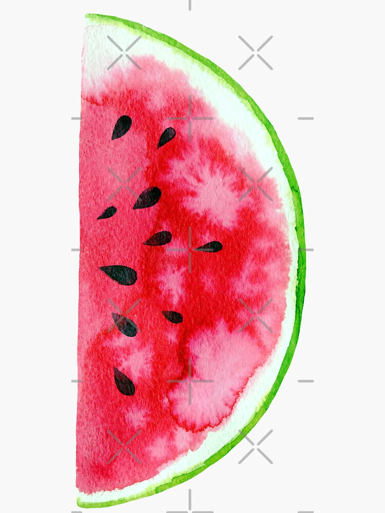 Thumbnail 3 of 3, Sticker, Watercolor watermelon slices  designed and sold by Natalia Kukushkina.