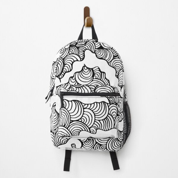 Item preview, Abstract black and white wave pattern designed and sold by MamSelle.