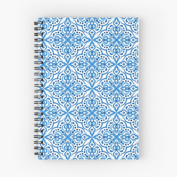 Item preview, Blue and White Portuguese Azulejo Watercolor Tile Pattern designed and sold by Rhu Creations.