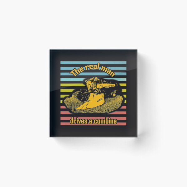 Item preview, The real man drives a combine retro simple design designed and sold by marosi.