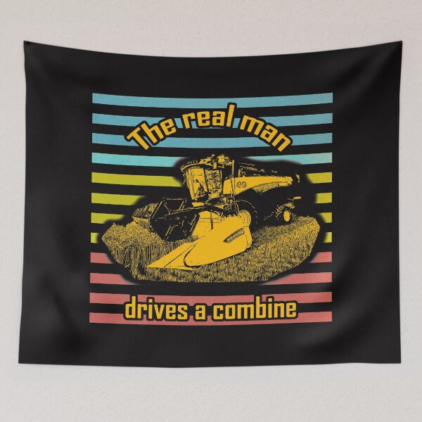 Item preview, The real man drives a combine retro simple design designed and sold by marosi.