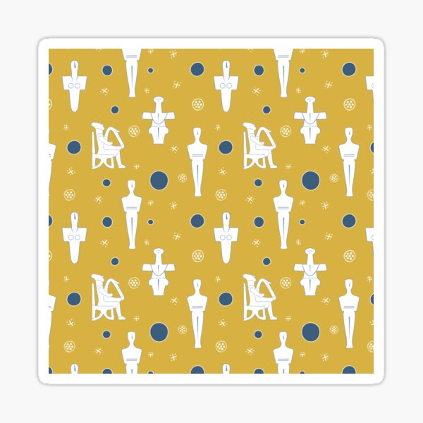 Item preview, Yellow cycladic figurine pattern designed and sold by LilianGrfld.