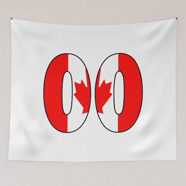 Item preview, Number 00 with Canadia flag on the background designed and sold by AllShirts21.